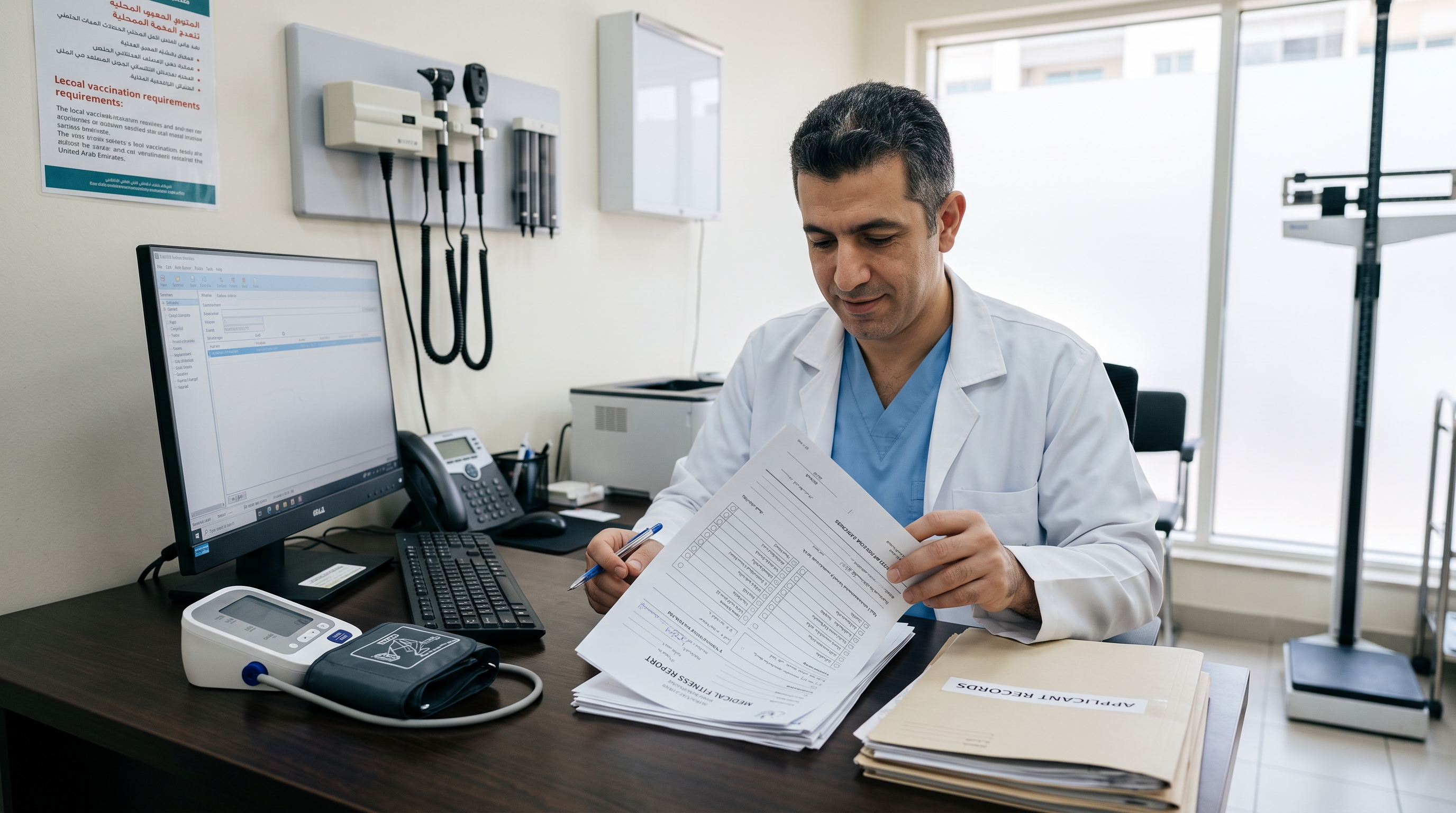 Residence and visa medical screening service at Al Mustaqbal Medical Fitness Examination Center